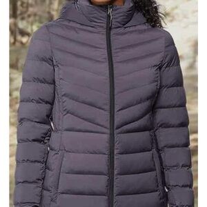 Women's Blue Gray Puffer Jacket Small